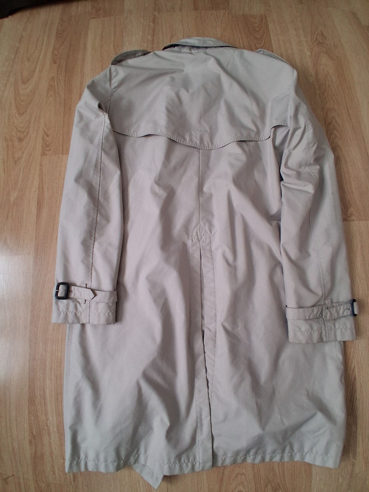 Burberry Brit Beige Double-Breasted Belted Long Trench Coat Pockets UK 6