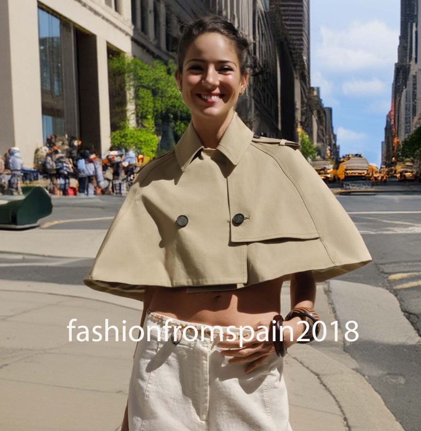 ZARA NEW WOMAN ZW LIMITED EDITION CROPPED TRENCH COAT MID KHAKI 2724/337/533