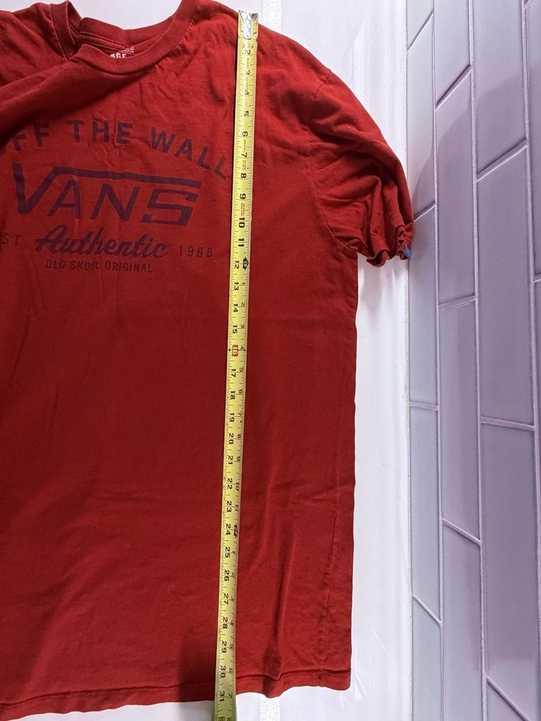 Vans Off The Wall Authentic Old Skool Original Graphic T-Shirt Red XXL
