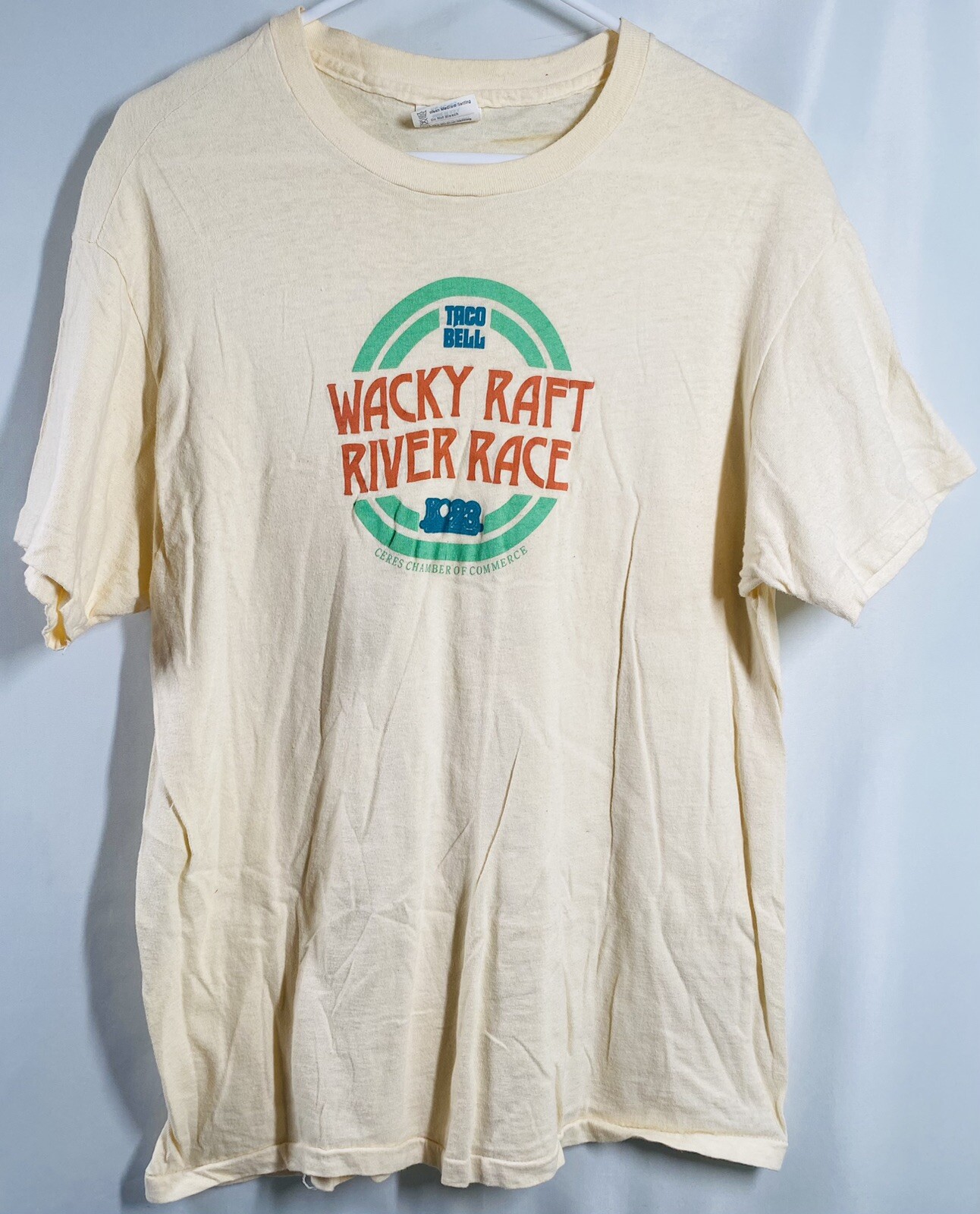 Vintage Taco Bell Wacky Raft River Race Single Stitch T-Shirt 80s 90s L Ceres CA