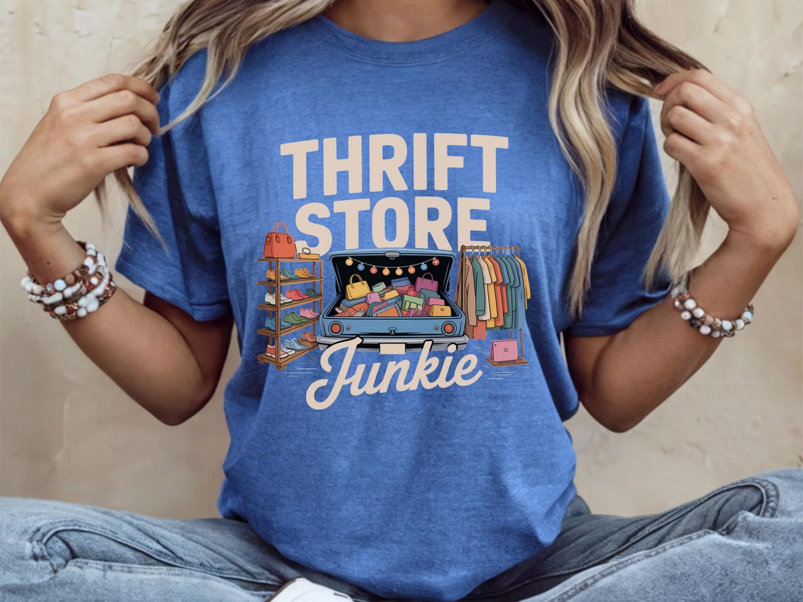 Thrift Store Junkie Shirt Thrifting Lover Gift Yard Sales Tee