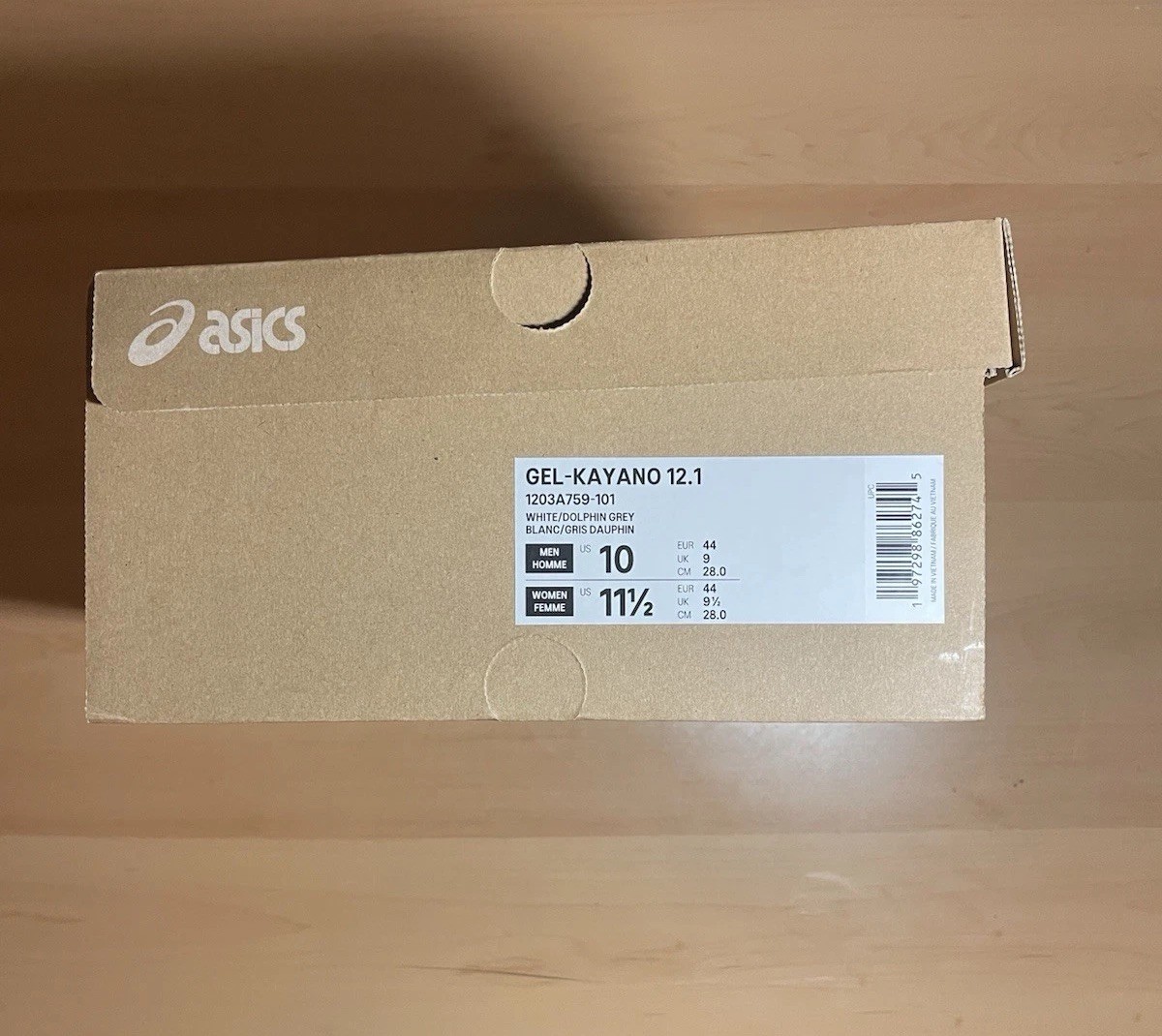 Size 10 – ASICS Gel Kayano 12.1 “White/Dolphin Grey” New/Never Worn 1203A759-101