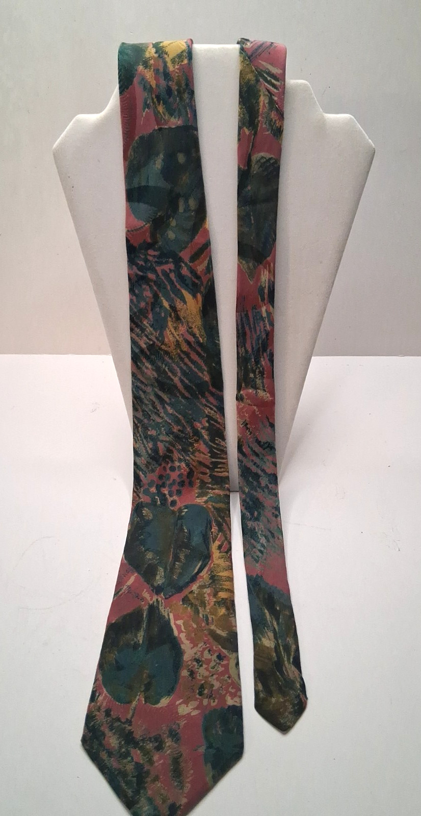 Lot of 3 Botanical Leaf Neckties Name Brands Assorted Sizes Patterns Fabric