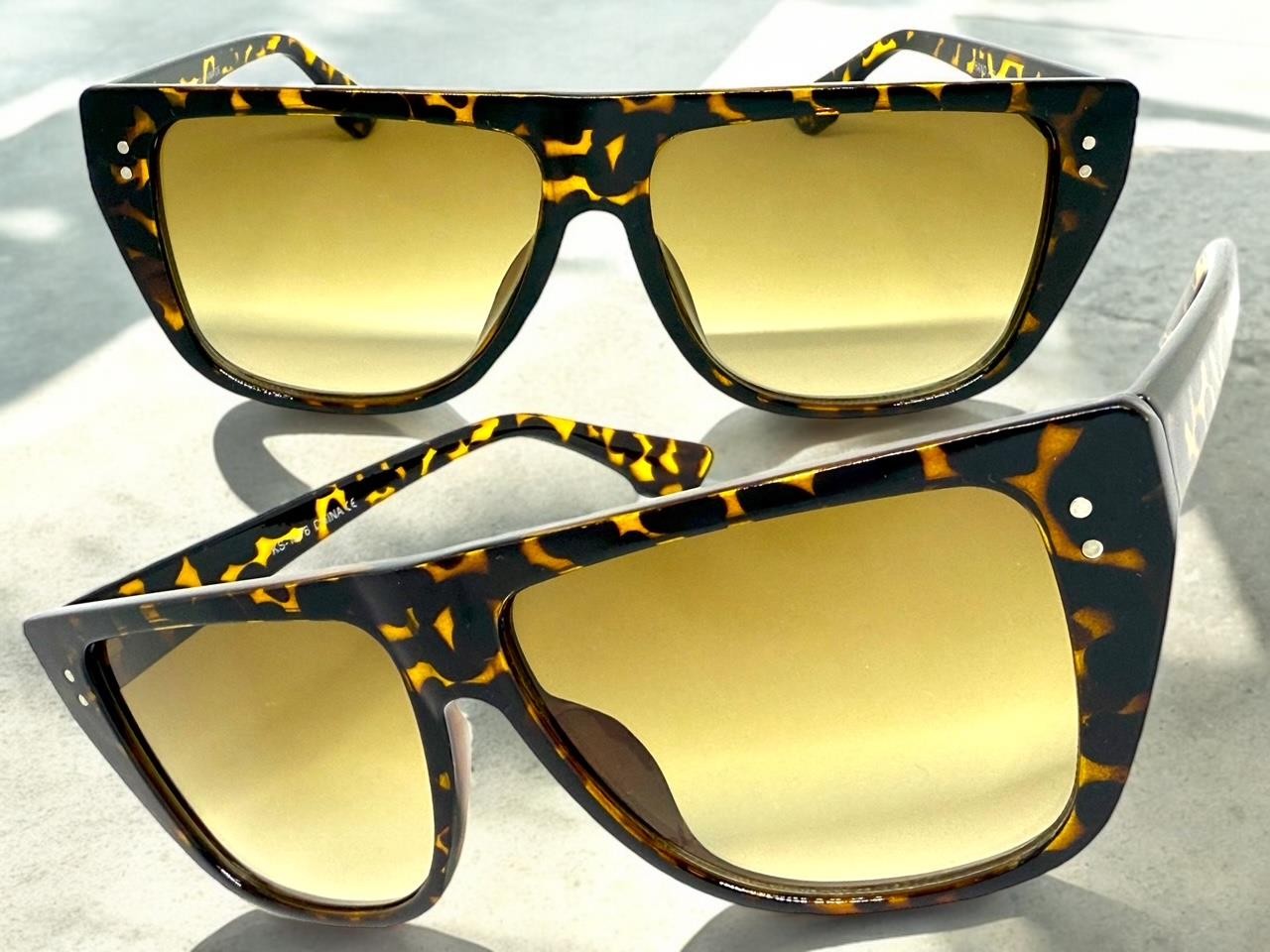 Classic Elegant Vintage Retro Style Light Tint Lens SUNGLASSES Tortoise Frame