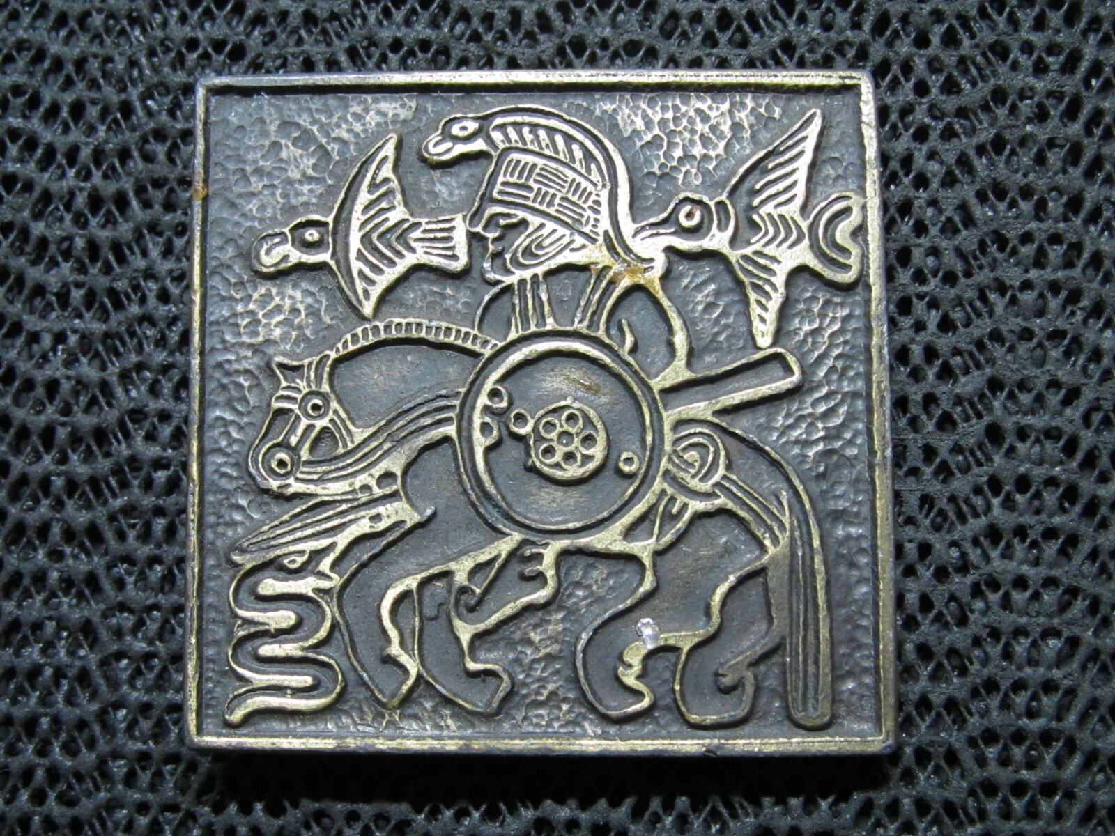 ABSTRACT ROMAN WARRIOR HIPPIE BELT BUCKLE! VINTAGE! VERY RARE! INSTYLE! 1970s!