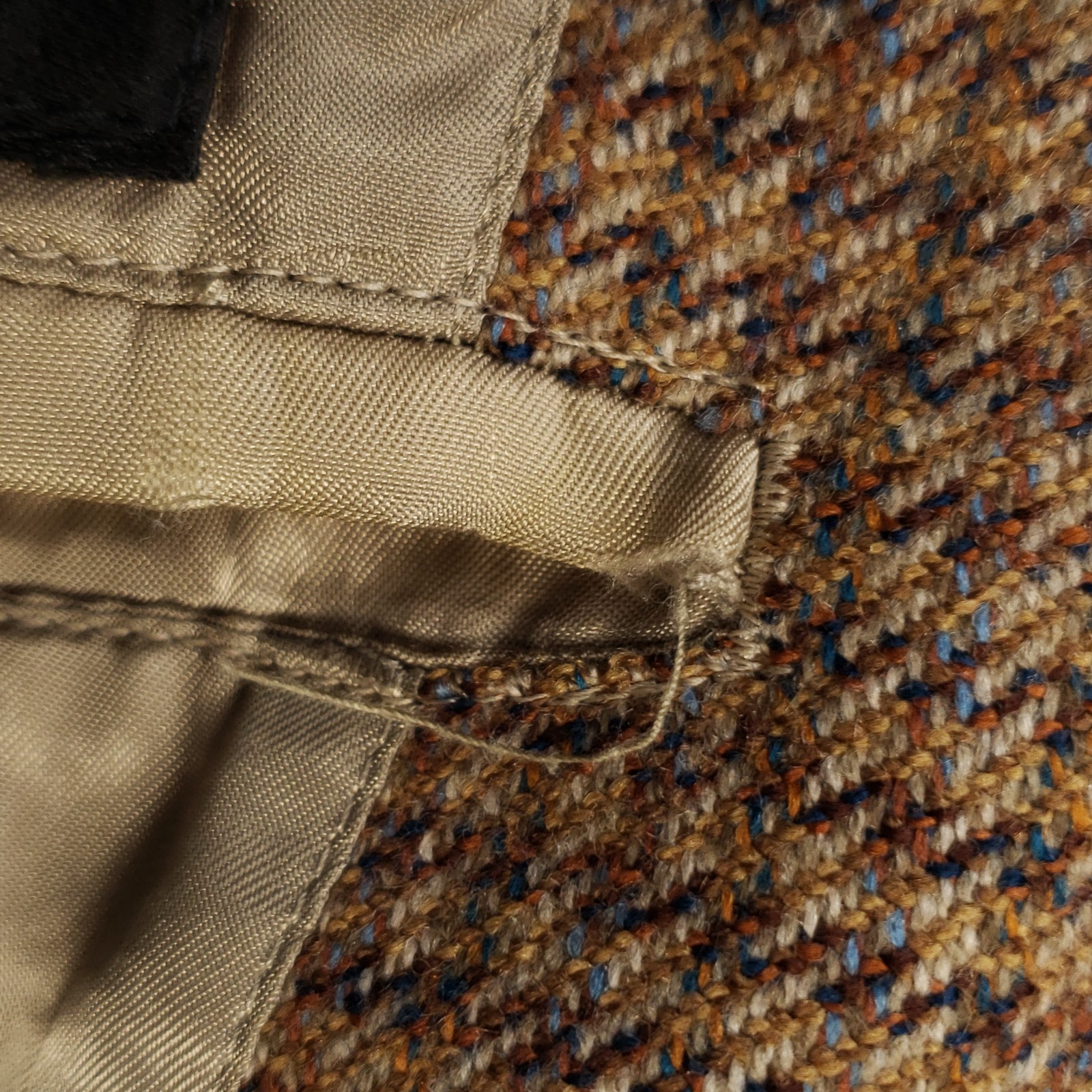 Mancillas Vintage Tweed Blazer Mens Size 44L Slim Houndstooth Wool Two Button