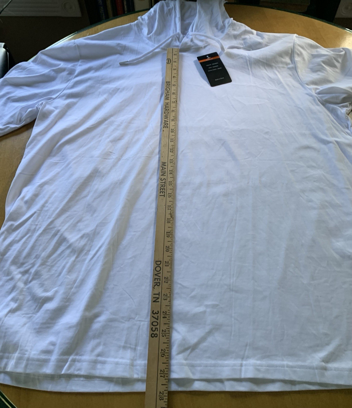 Mens NWT 2X Short Sleeve White Hoodie By Tacvasen 100% Cotton
