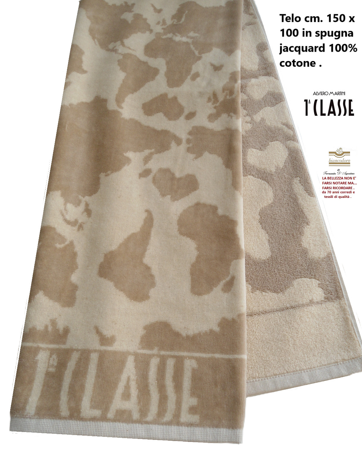 Jacquard sponge cloth 1^CLASS ALVIERO MARTINI cm. 150 x 100 sea bath etc.