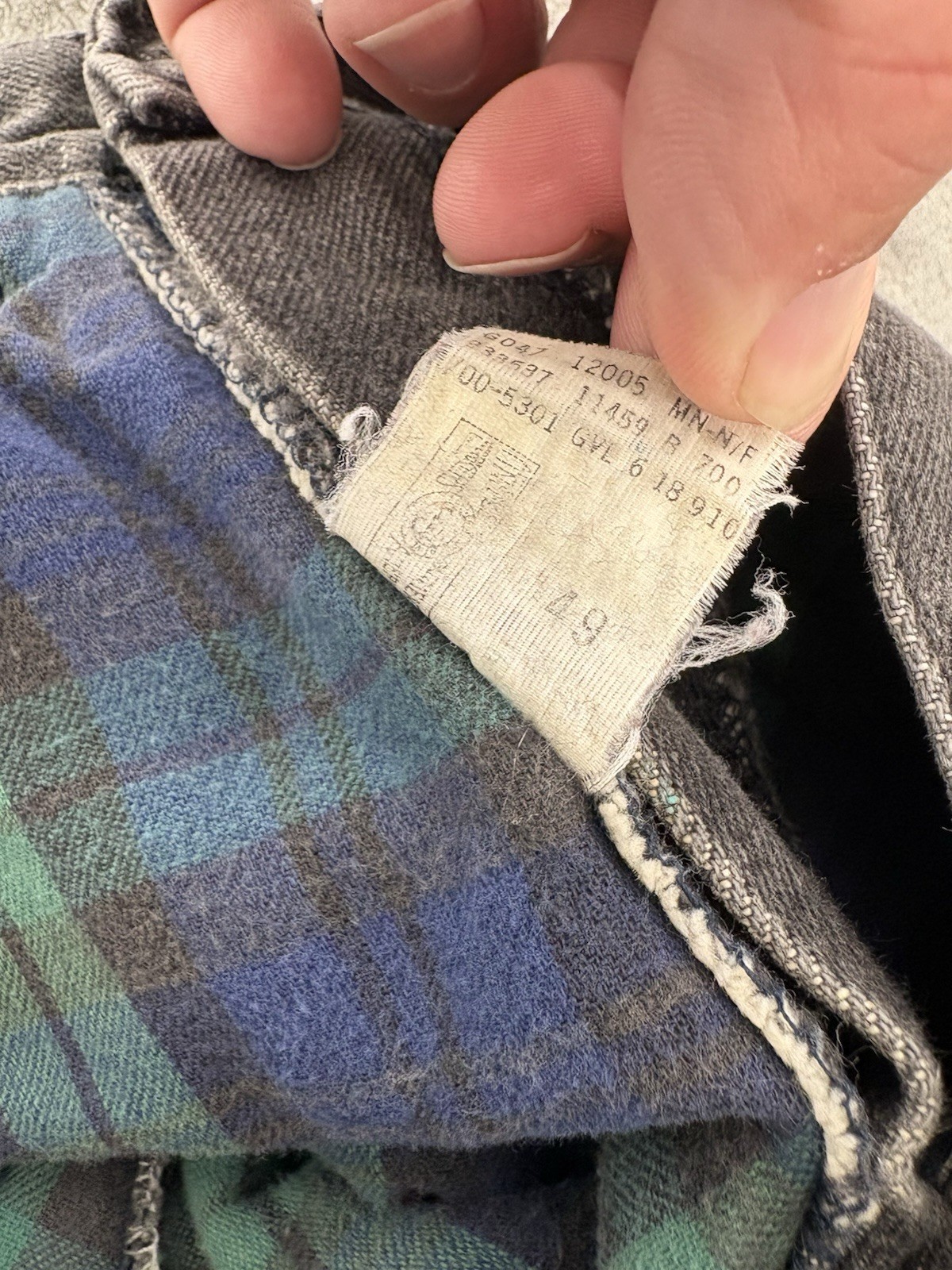 Vintage LL Bean Flannel Lined Jeans Men’s Size 30×29 Black Distressed