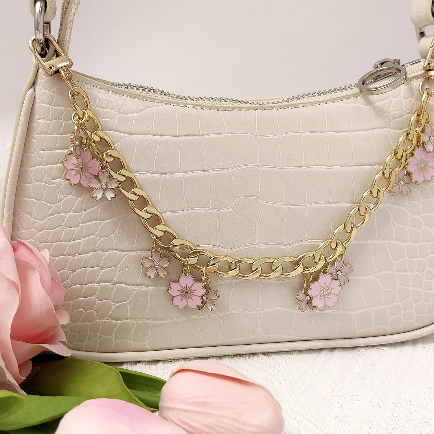 Purse Extender Chain Pearl Cherry Purse Chian Strap Replacement Short Chain Stra