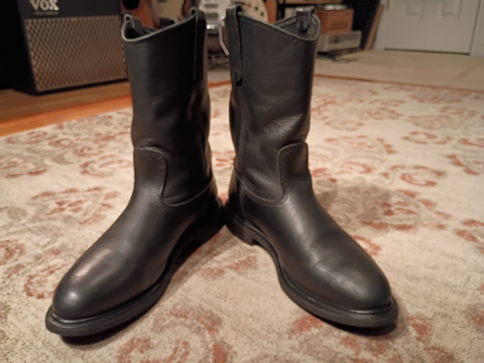 RED WING PECOS BLACK LEATHER SOFT TOE WELLINGTON WORK BOOTS #1125 MEN’S 11D