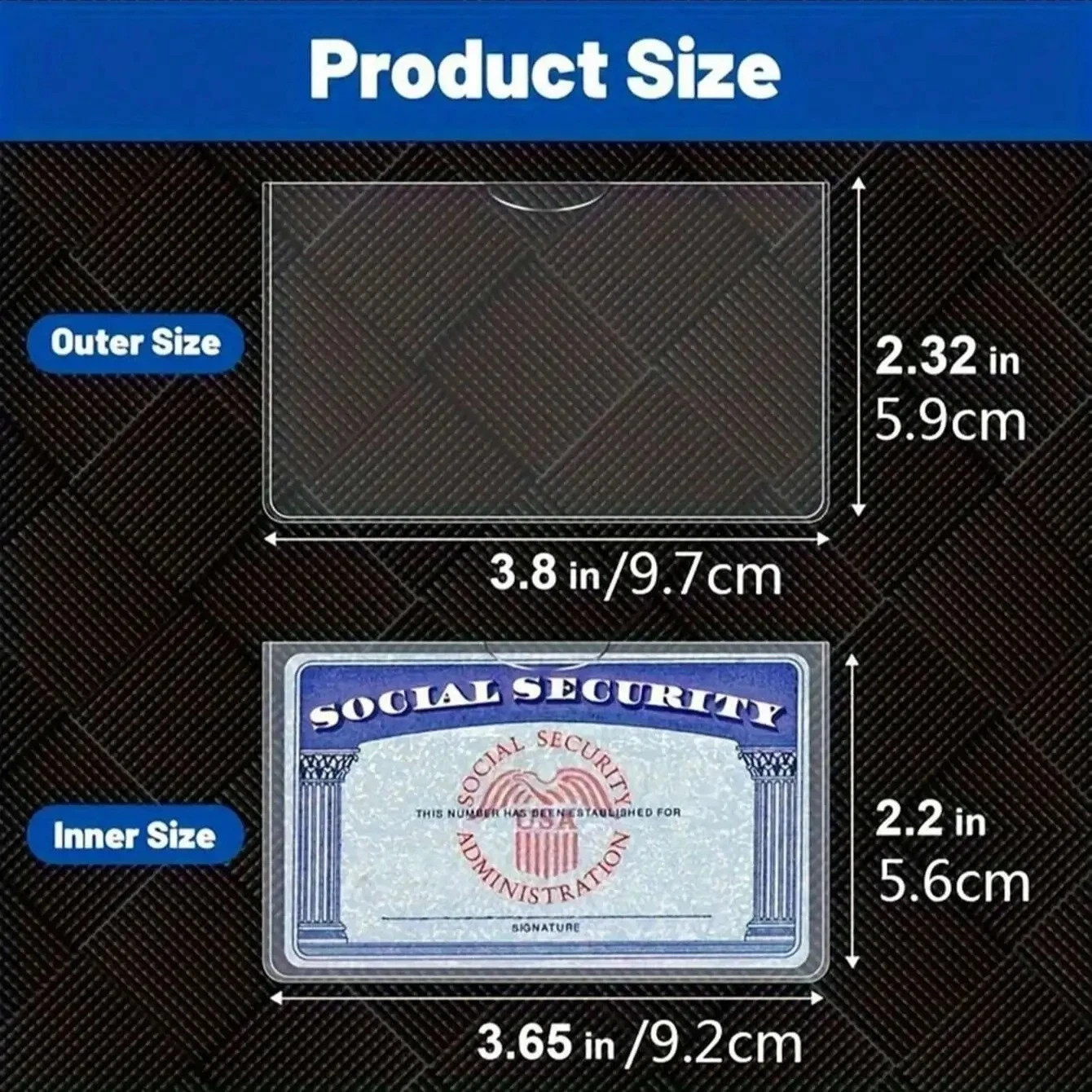 5-Pack Medicare Holder Protector Sleeves Clear PVC For Credit Card Business Card