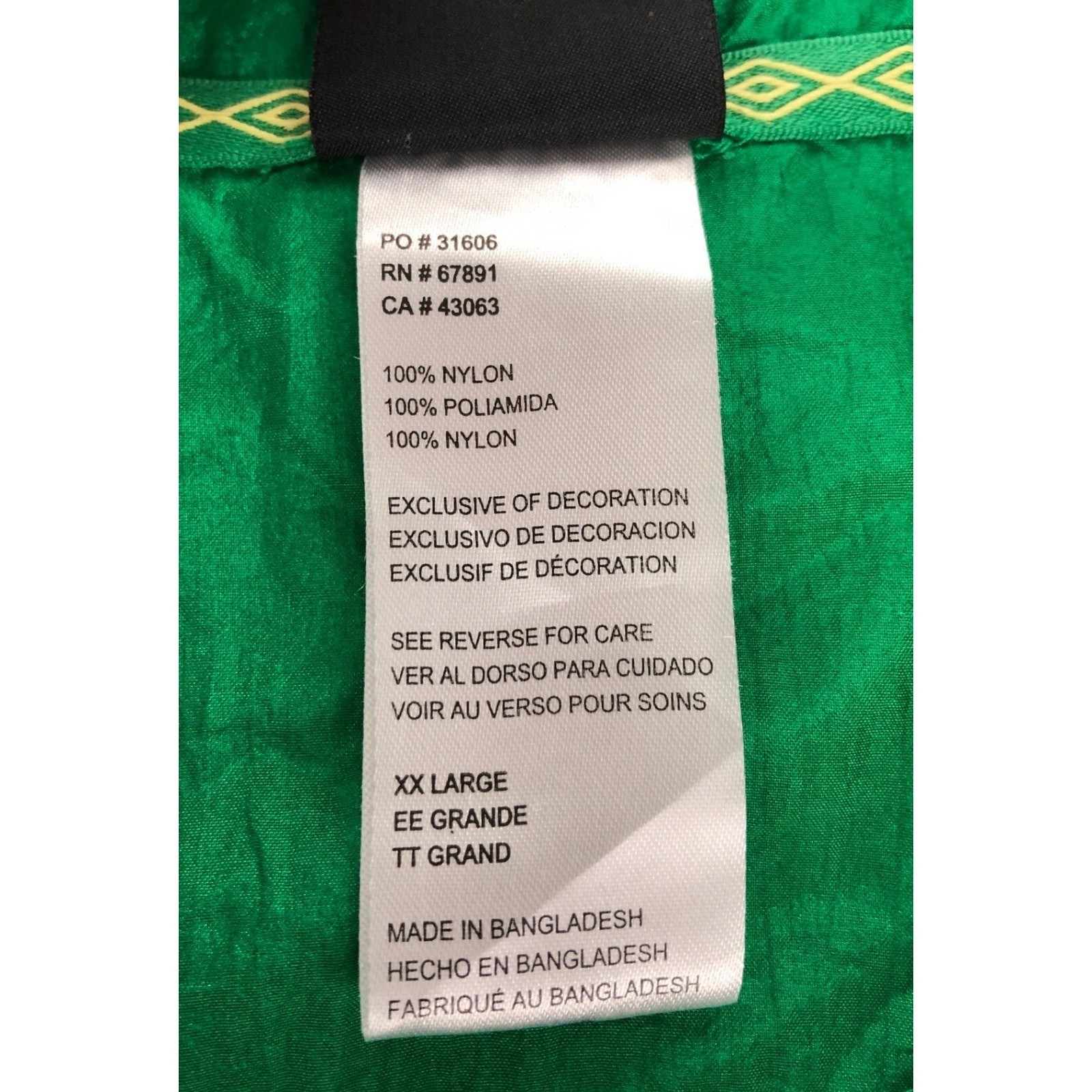 Umbro Premier Track Jacket Green White Yellow Geometric Colorblock Men’s XXL