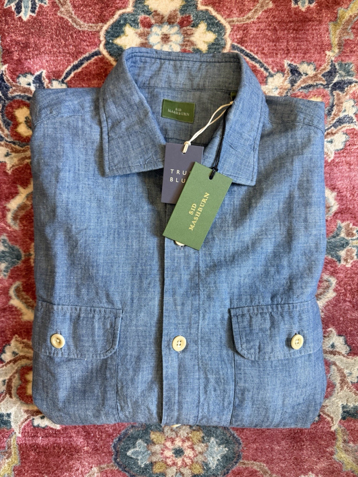 NWT Sid Mashburn Banded-Hem Work Shirt, Men’s Size Medium