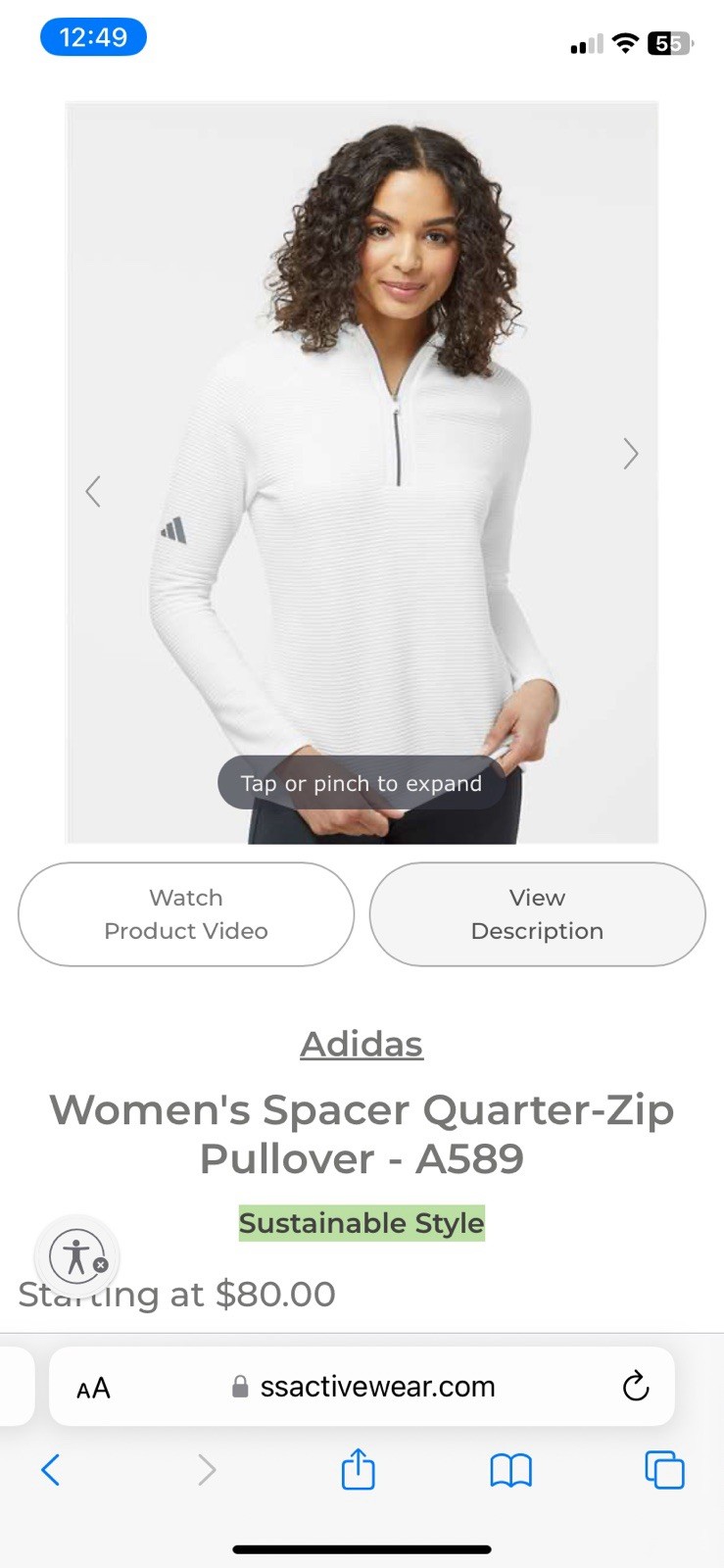 Adidas Women’s Spacer Quarter-zip Pullover Size SMALL