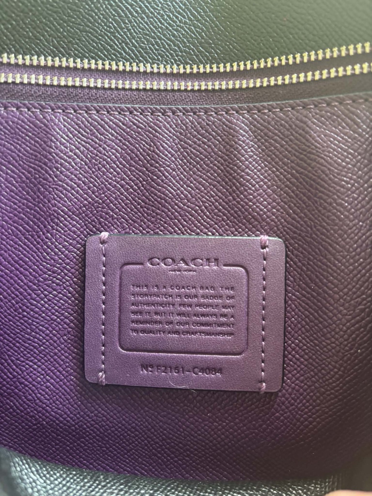 COACH Mollie Tote 25 Leather Shoulder Bag in Military Green Purple Interior