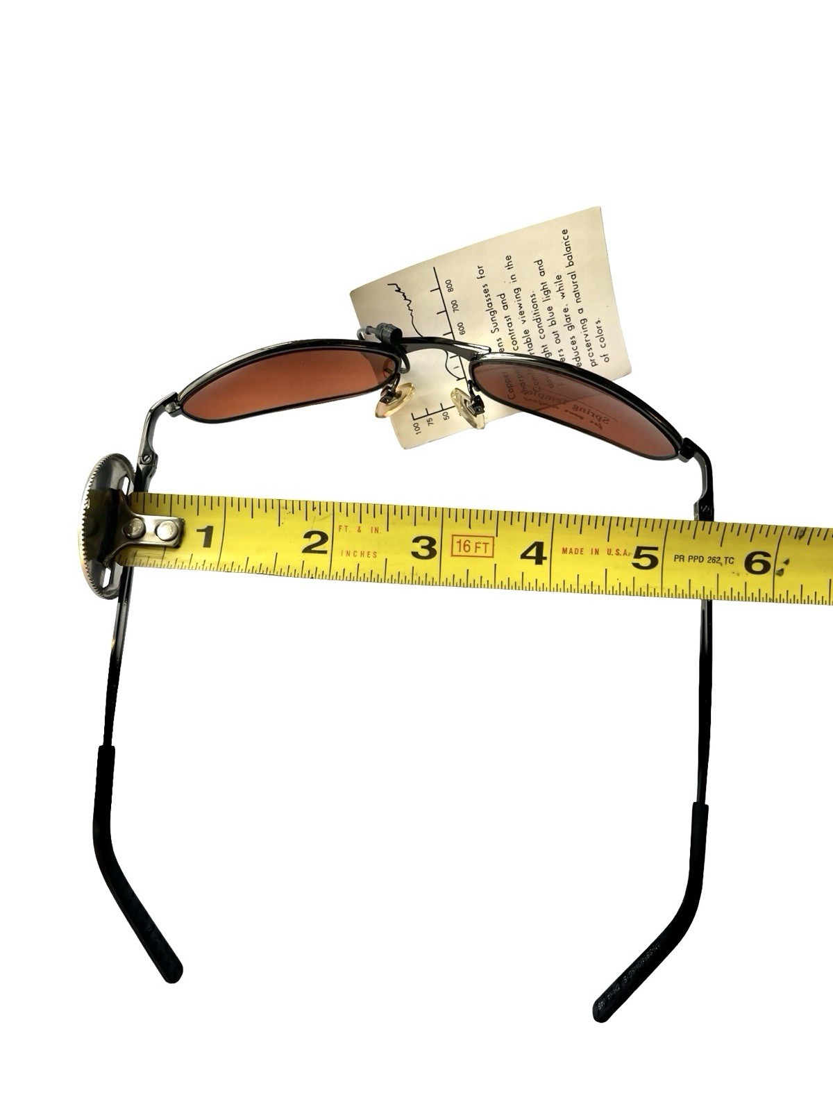 Vintage NOS Copper Lens Driving Sunglasses Spring Hinge UV400 Y2K Unisex New
