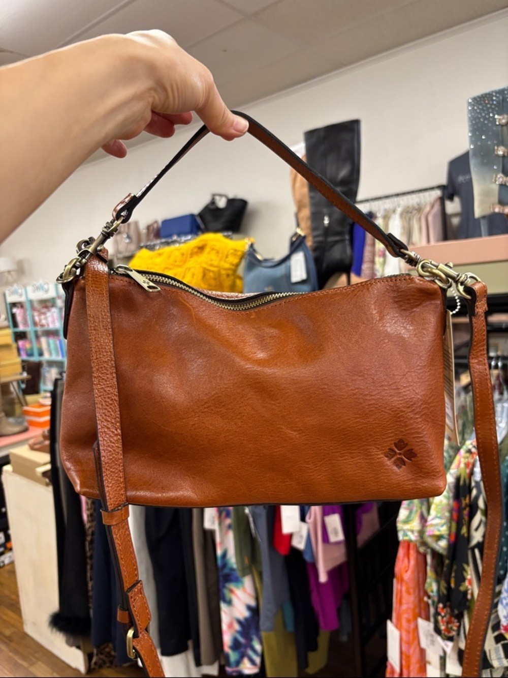 Patricia Nash Kolena Small Leather Slim Shoulder Bag NEW