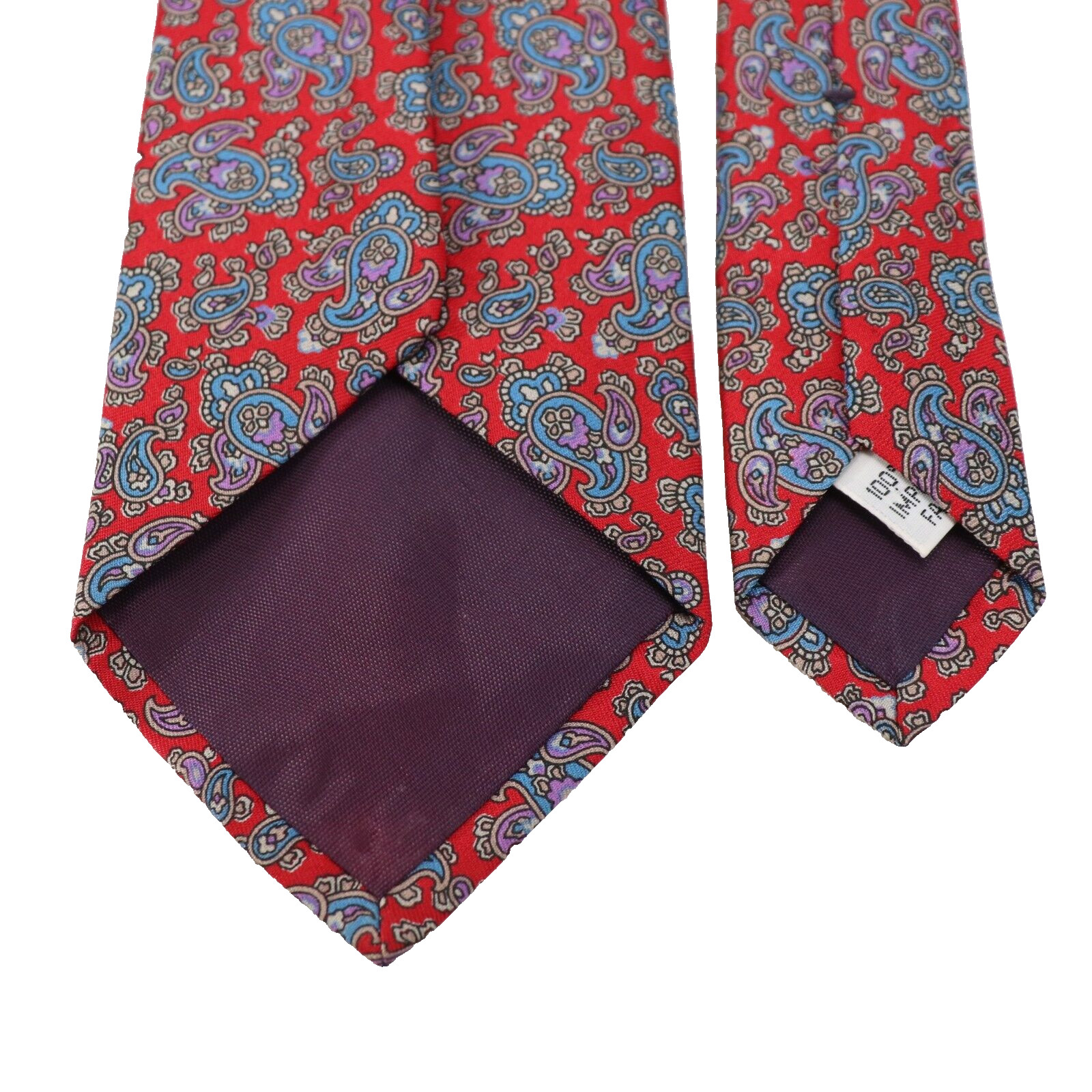 Vintage Evan Piccone Tie Mens 56 in Silk Red Blue Purple Paisley Floral Wide