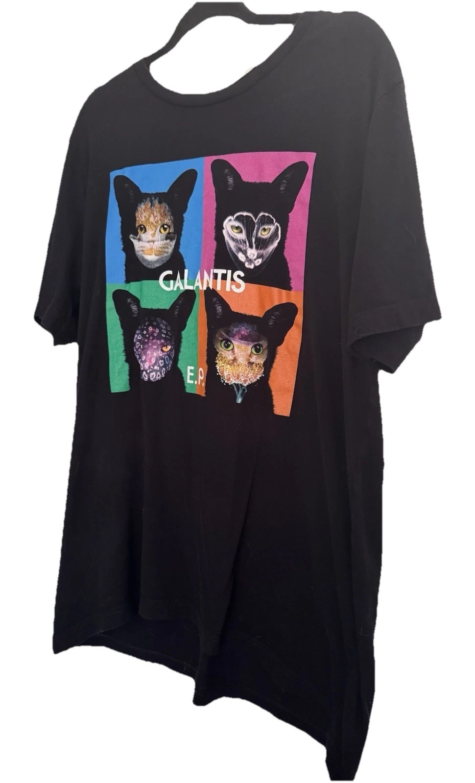 Bella+Canvas Galantis E.P. Cat Graphic T-Shirt Black XL Crew Neck Short Sleeve