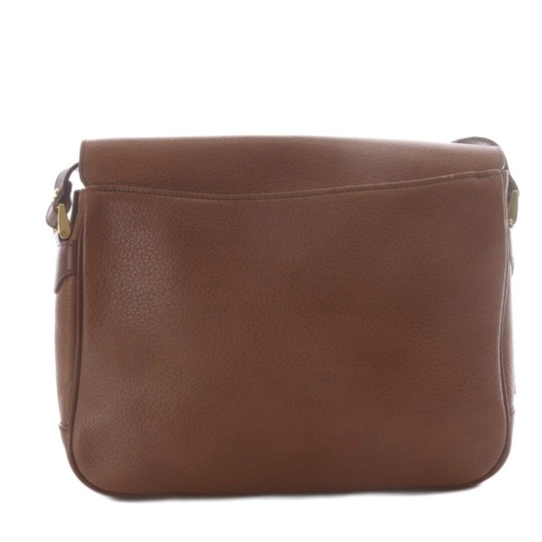 Burberrys Shoulder Bag One Shrink Leather Embossed Horsemark Brown YO33 Used 636