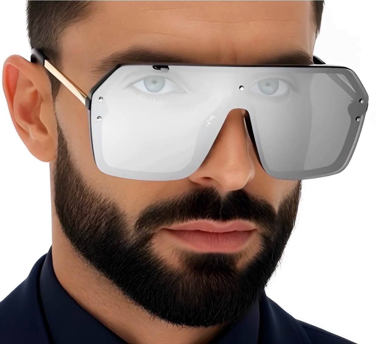 Fashion Oversize Flat Mirror Lens Square Large Men’s Women’s Miami Sunglasses