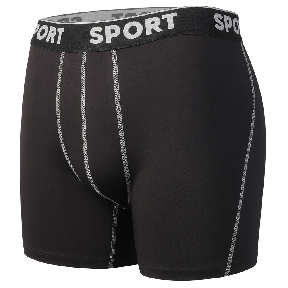 4 Pack Mens Bamboo Underwear Soft Boxer Briefs Anti Chafing Trunks Waistband Fly