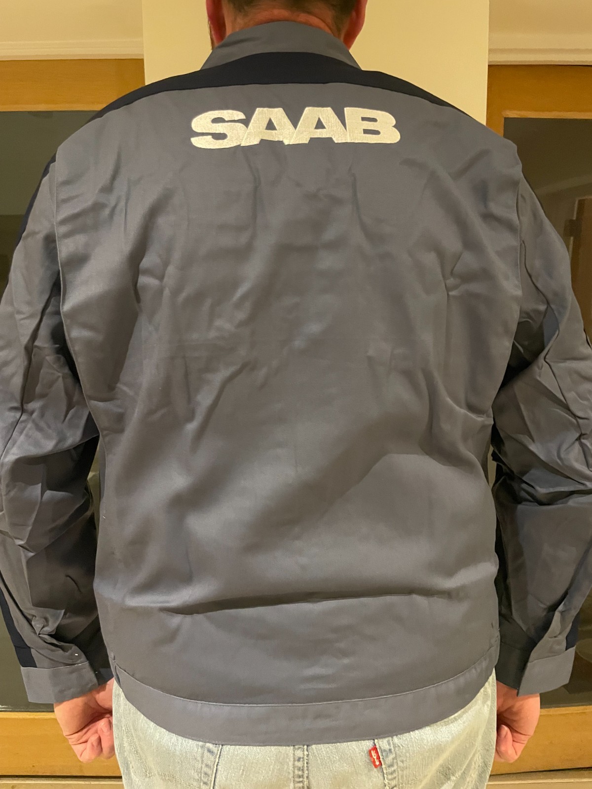 Mens Workwear Genuine SAAB Workshop Garage Short Jacket – Postman Blue