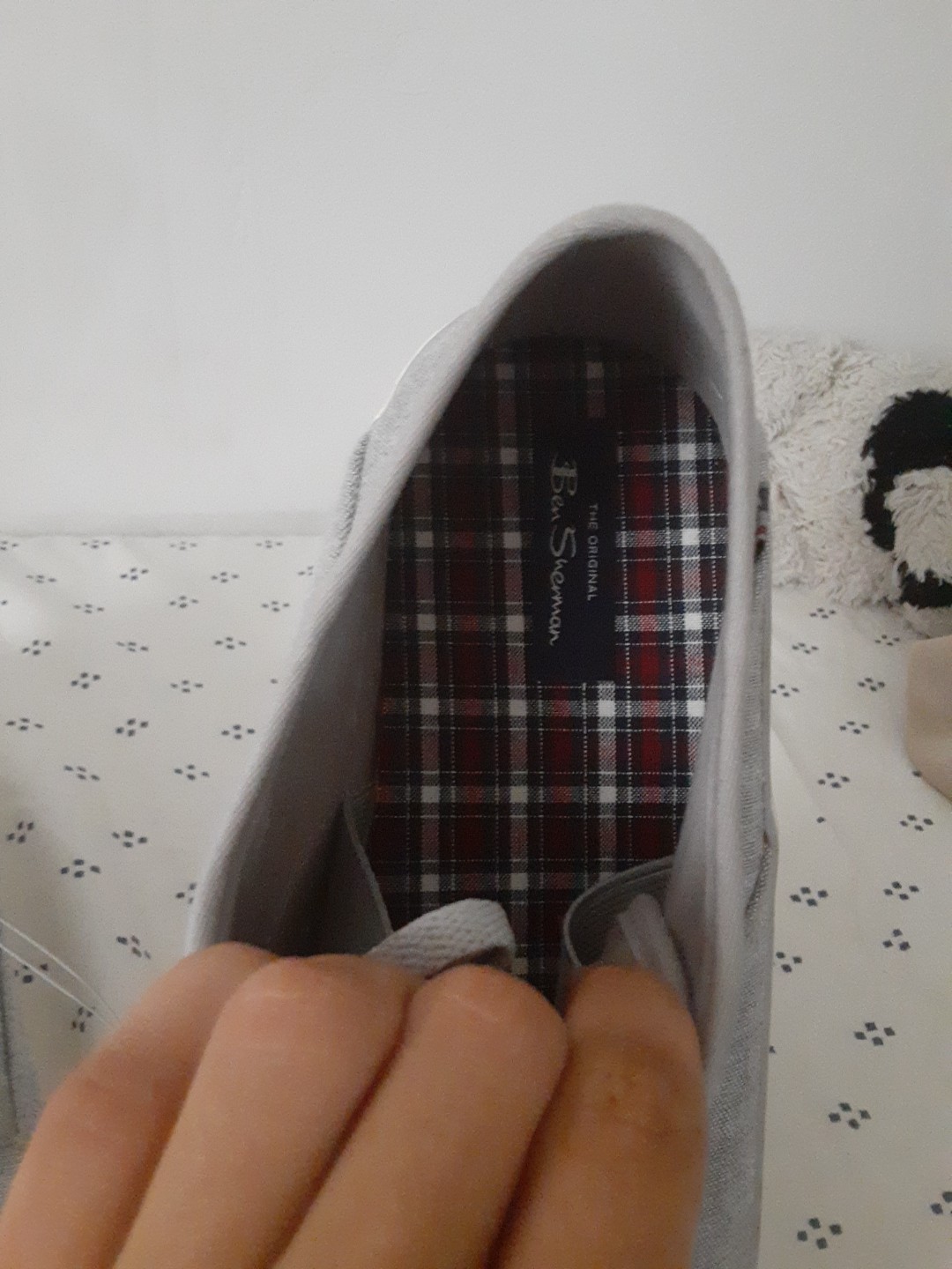 Ben Sherman Men’s Slip On Comfort Shoes Size 11.5 Grey And White