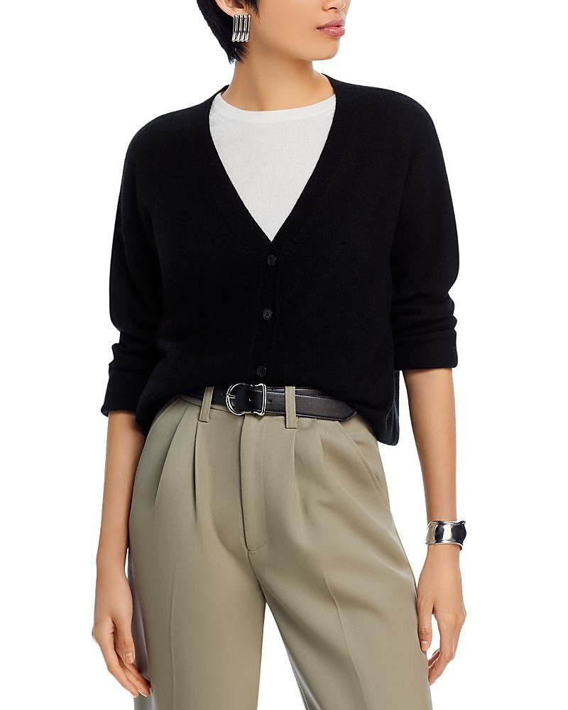 C by Bloomingdale’s Cashmere Cashmere V Neck Cardigan Black XL