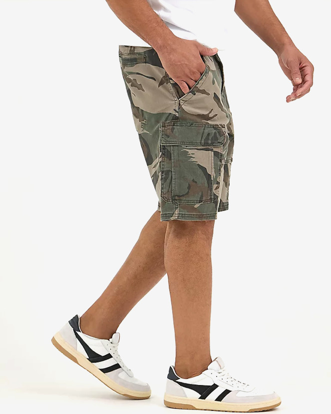 Men’s Wrangler Relaxed Fit Cargo Shorts w/ Stretch Green Brown Camo CHOOSE SIZE
