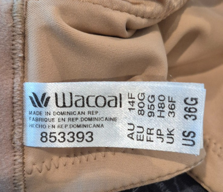Wacoal 853393 Lined Underwire Simply Done T-Shirt Bra size 36G beige
