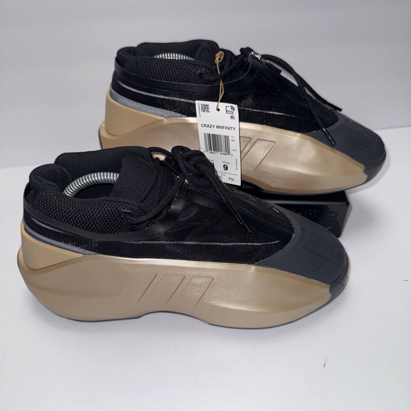 NIB Adidas Crazy IIInfinity Size 8 Black & Gold 133048148 Kobe Bryant