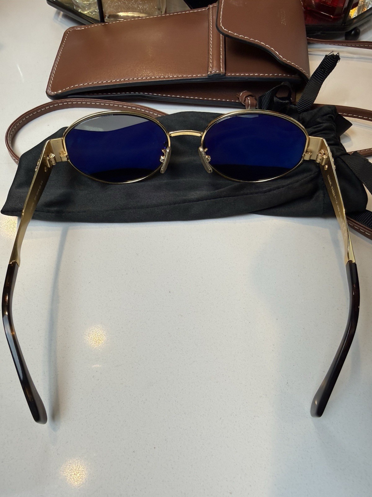 CELINE TRIOMPHE METAL 01 SUNGLASSES IN METAL