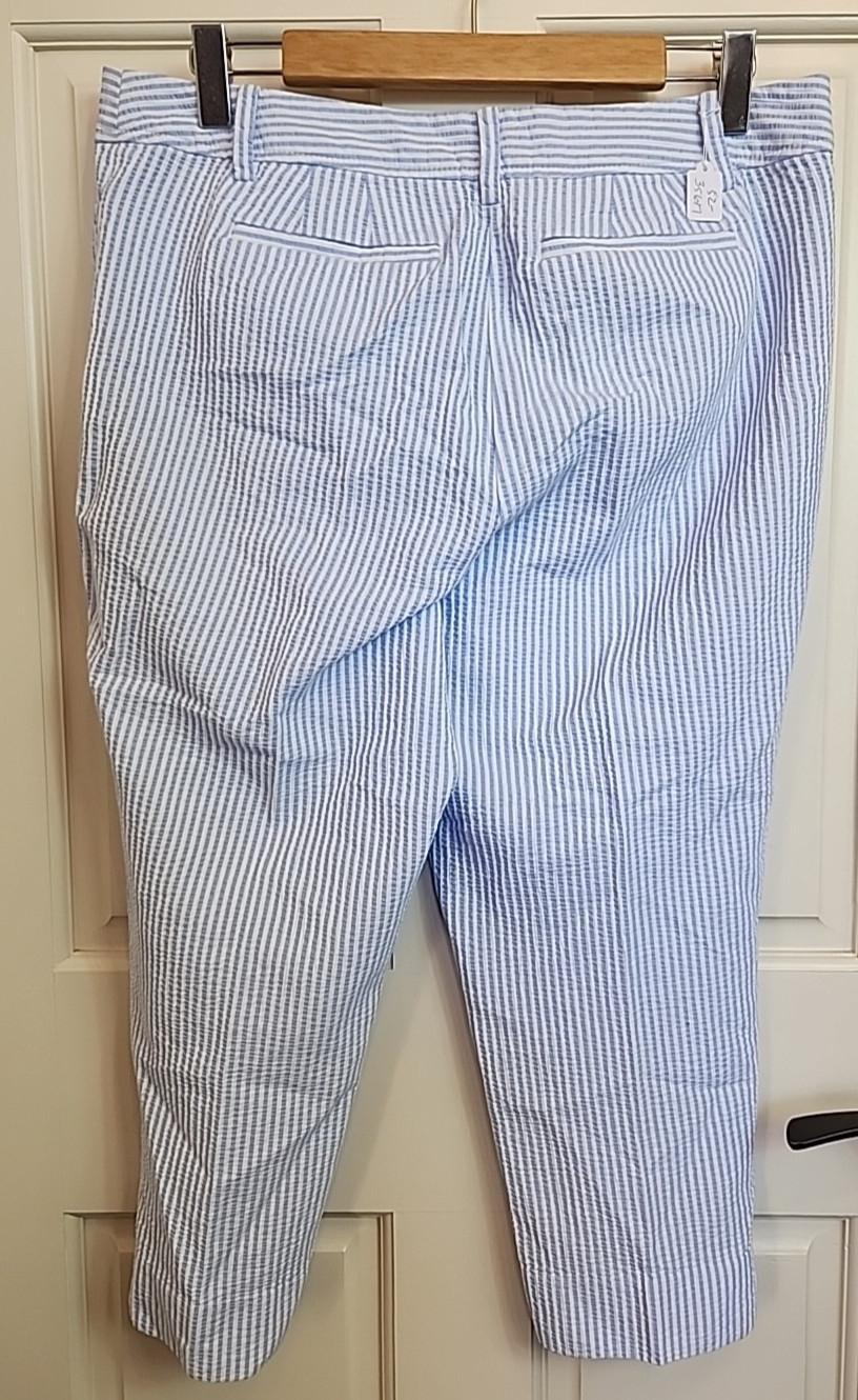 Talbots Perfect Crop Pants Womens 12P 34×21.5 Poplin Pockets Stretch 52-35617