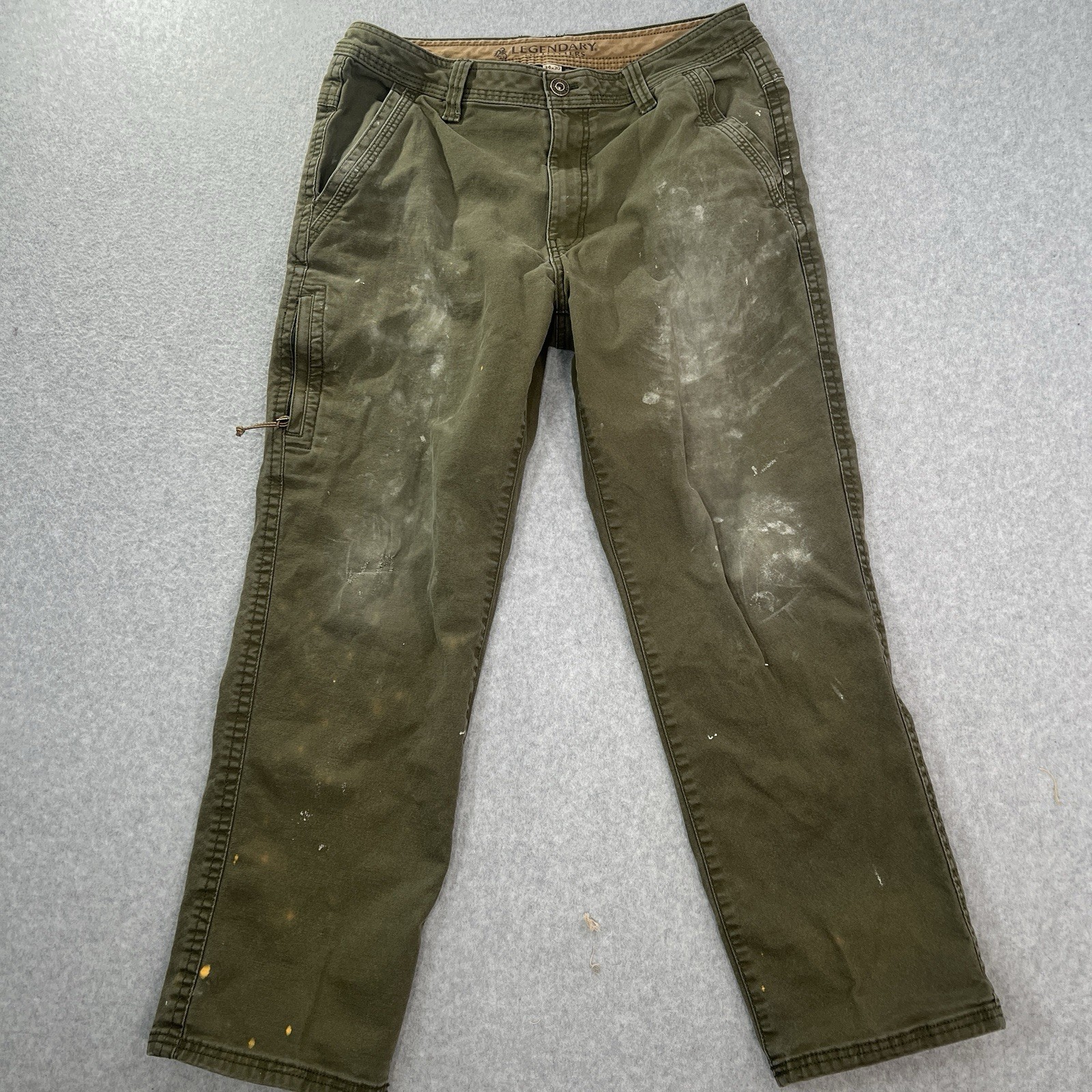 Legendary Outfitters Pants Men 34×30 fits 34×28 Green Canvas Utility Workwear