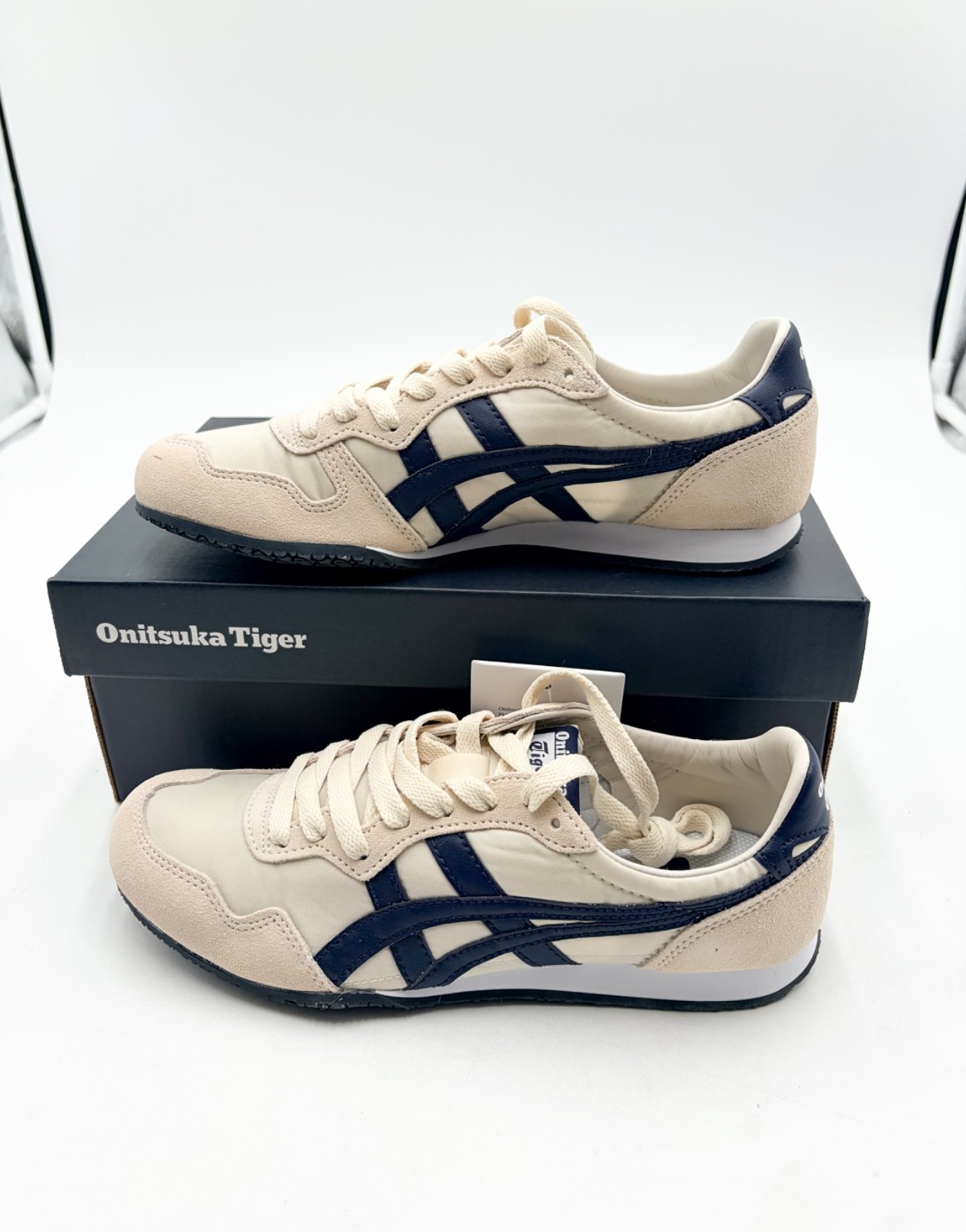 【NEW】Onitsuka Tiger SERRANO Birch/Peacoat Daily Sneaker (US 5.5) From US