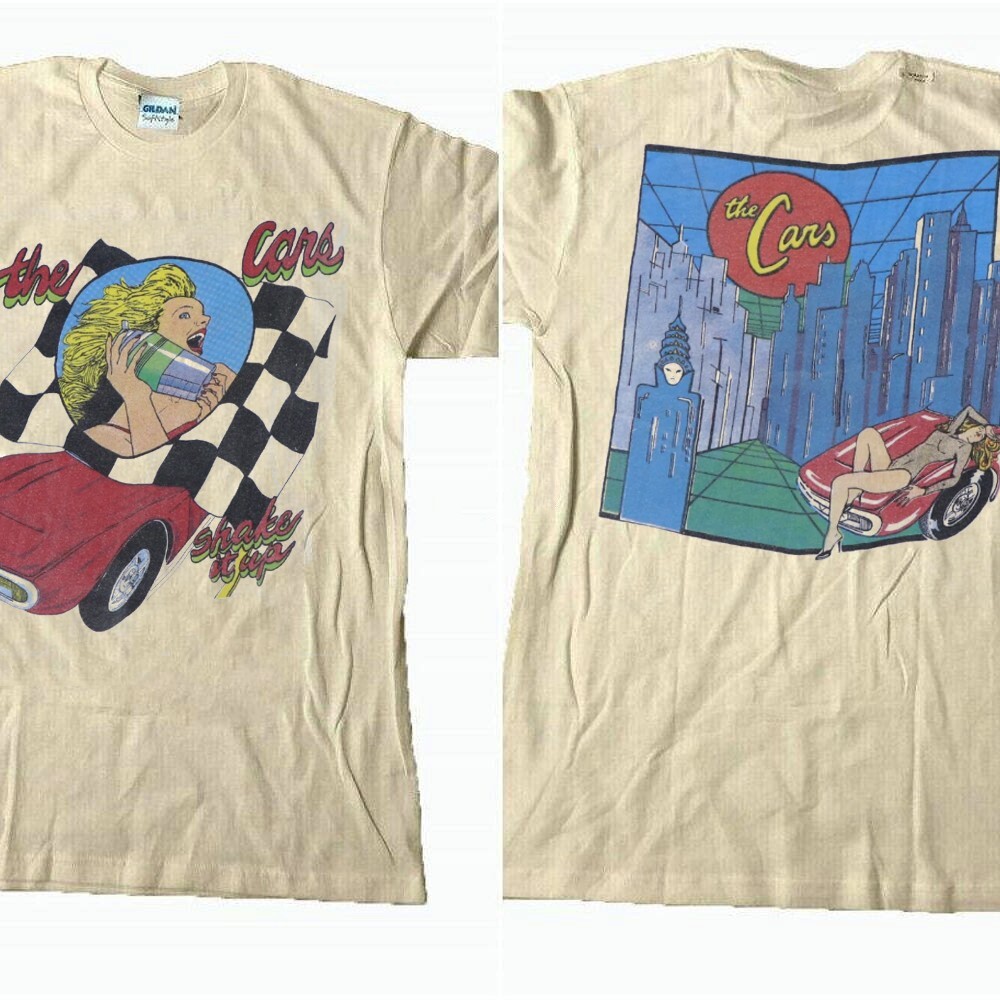 1981 The Cars Shake It Up 2 sided Sand T shirt Short Sleeve T shirt