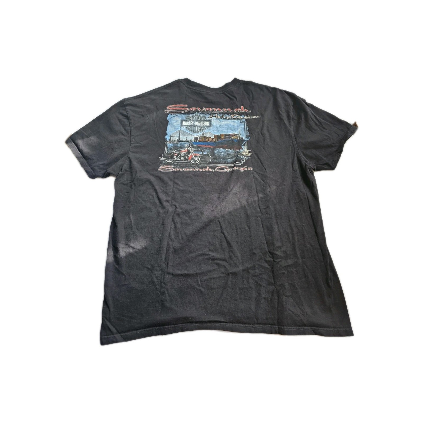 Savannah GA Harley-Davidson 2 Sided T-Shirt Men’s 2XL 50 inX 29.5in Ship Eagle