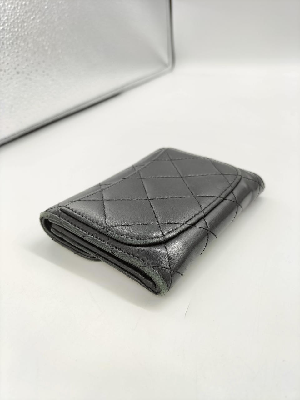Chanel Matelasse Coin Case 11×8.3cm Leather Black Used