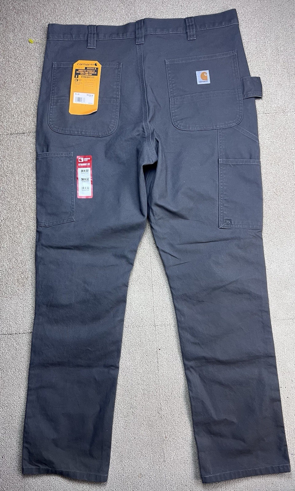 Carhartt Rugged Flex 103340 Double Front Duck Pants Gravel 36×32 NWT