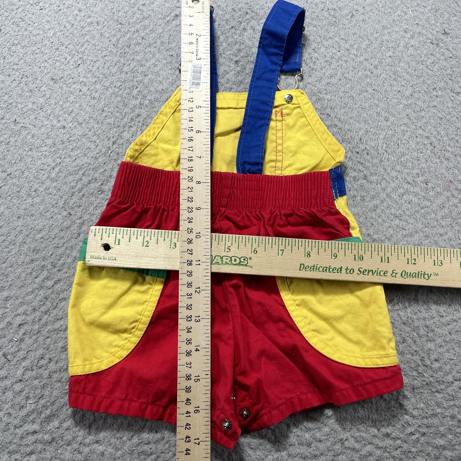 VTG 80s OshKosh B’gosh Bib Overalls Infant Boys 6-9M Multicolor Colorblock USA