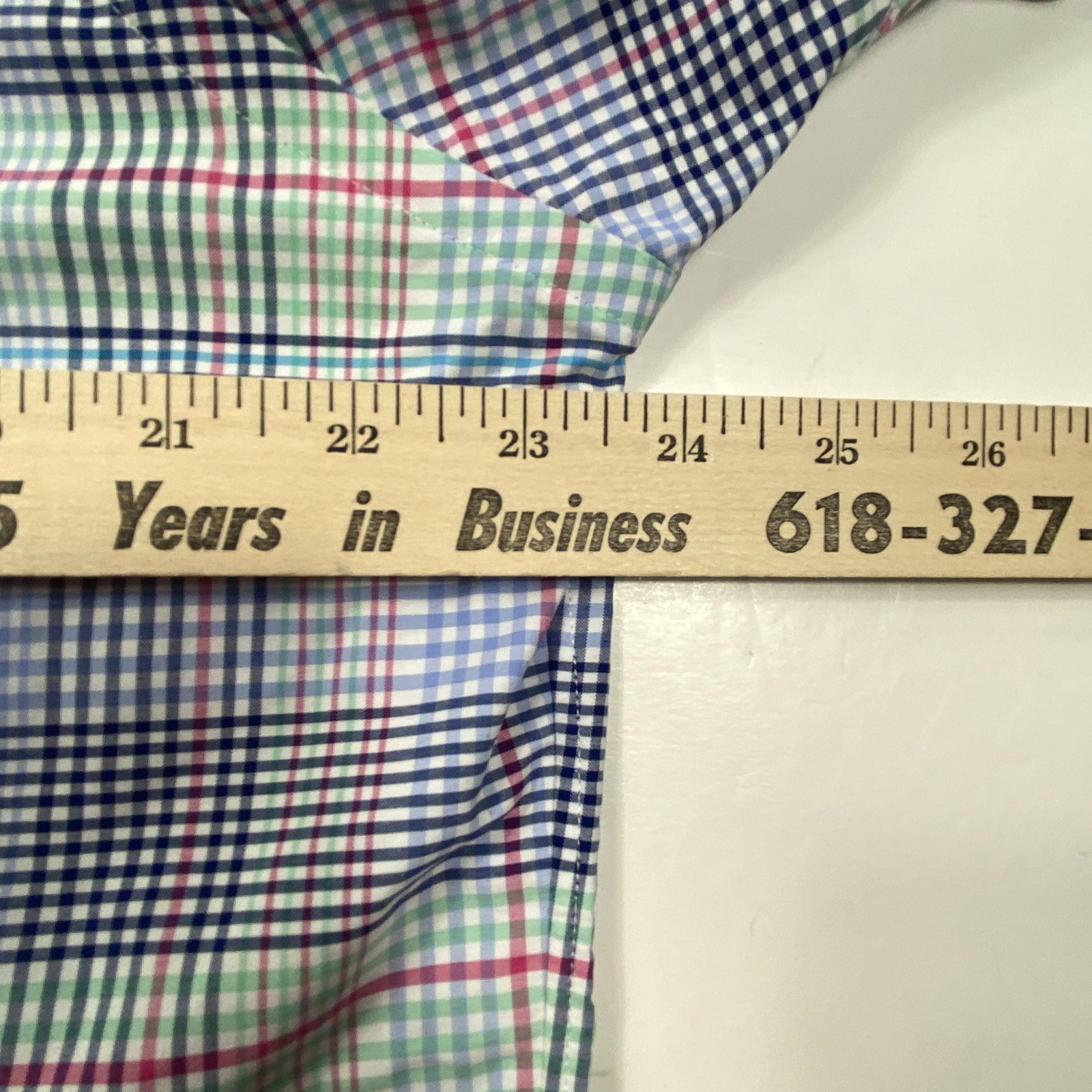 Polo Ralph Lauren Classic Fit Plaid Performance Shirt Nylon Poly Pink Blue Large