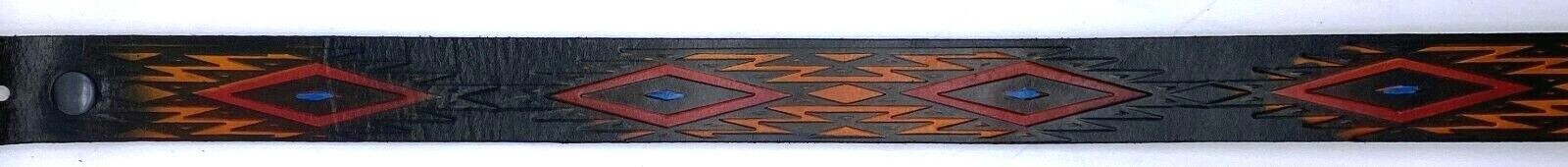 SOUTHWESTERN DESIGN EMBOSSED MOTORCYCLE COWHIDE LEATHER BELT SIZE 26-48 USA MADE