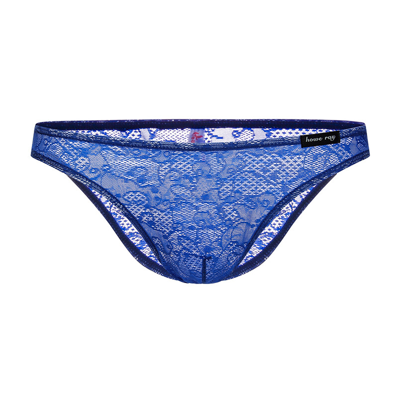 6PCS LOT Mens Lace Underwear Brief Panties Low Waist Sheer See Through Underpant