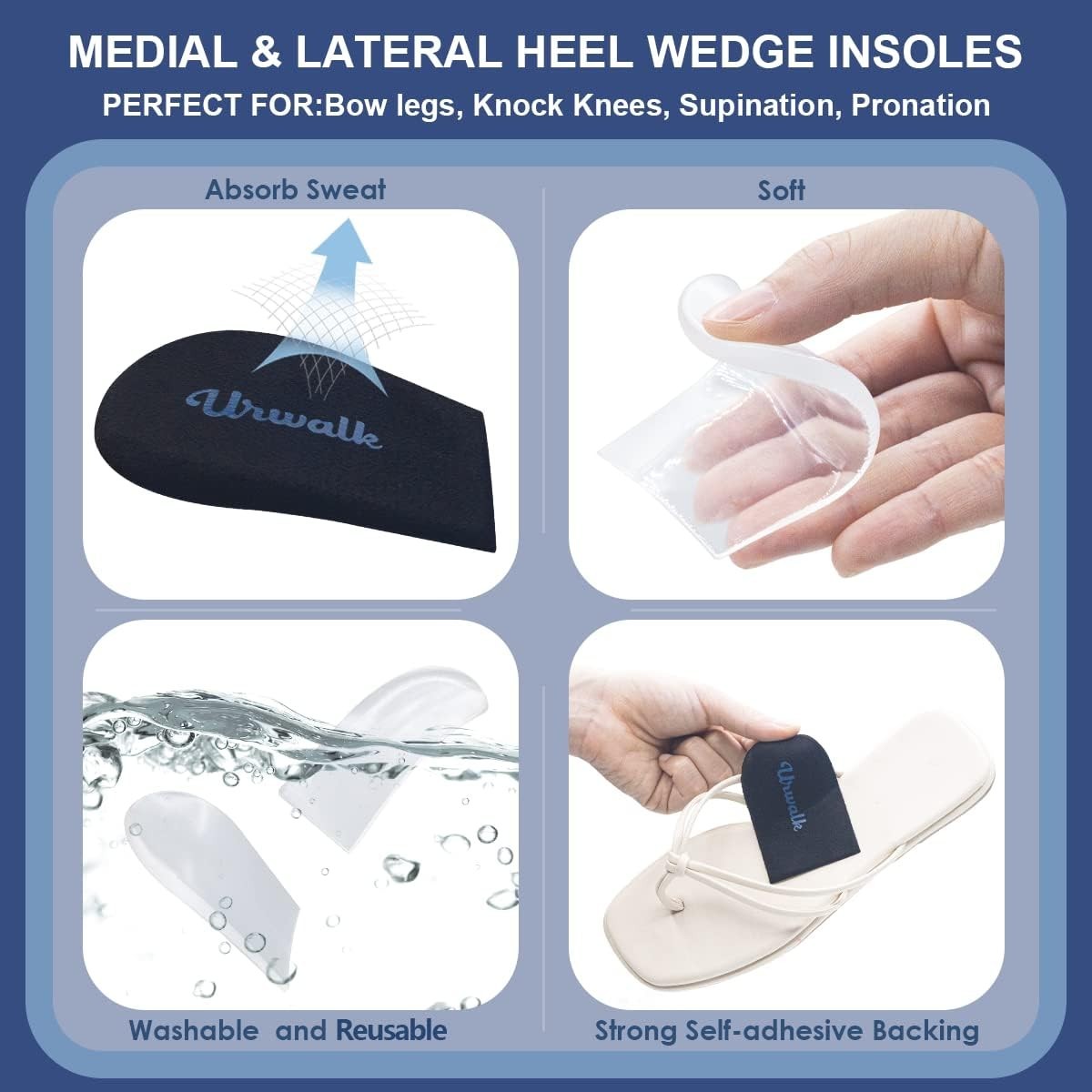 3 Layers Adjustable Orthopedic Heel Wedge Inserts, Supination & Pronation Cor…