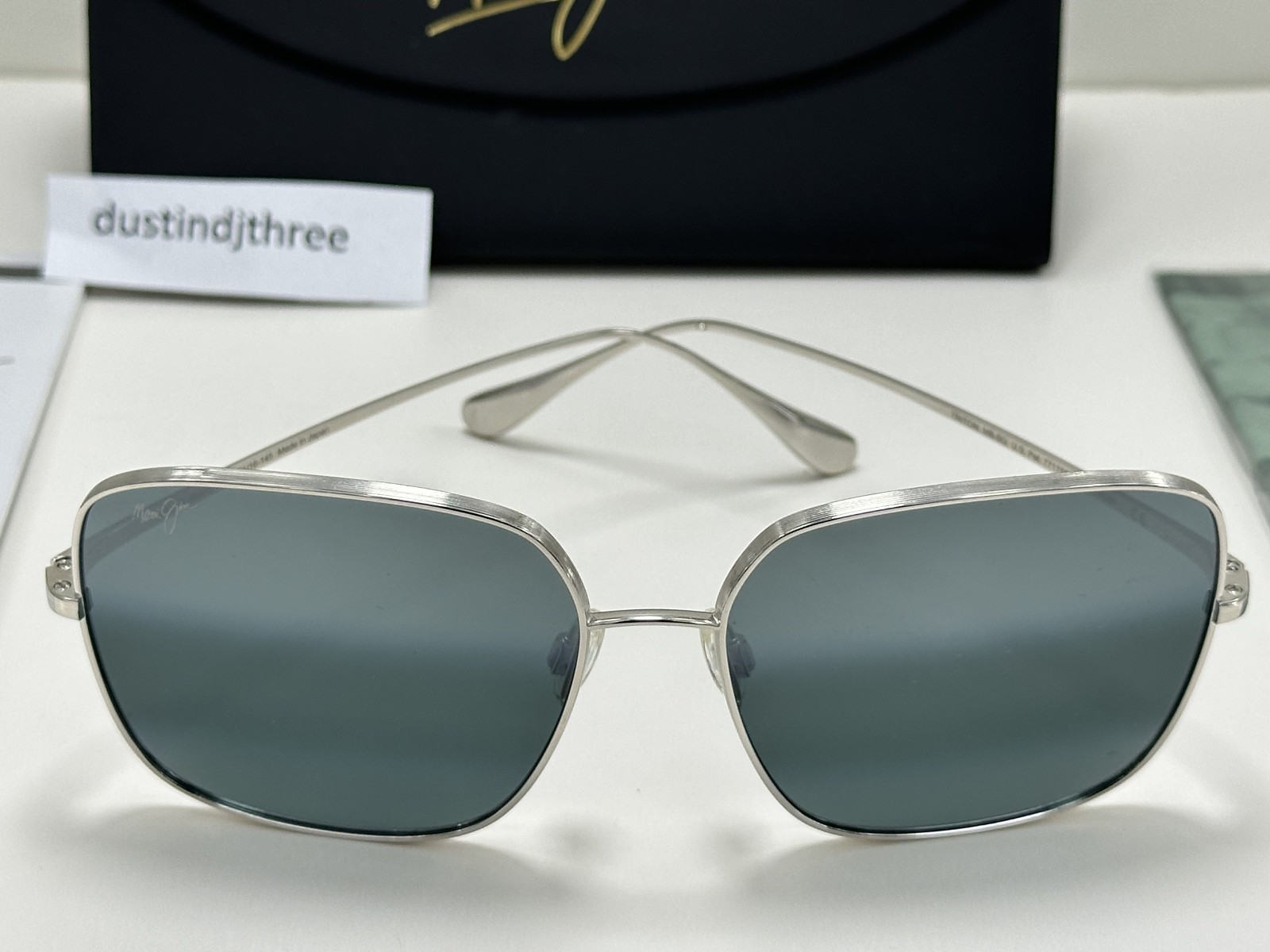 NEW Maui Jim TRITON chrome Titanium POLARIZED Grey Lens Sunglass 546-17