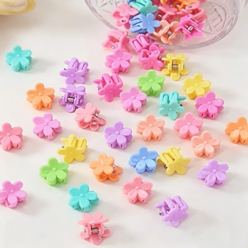 100Pc Mini Flower Hair Clip Flower Clips,Colorful Mini Hair Claw,for Women, Girl