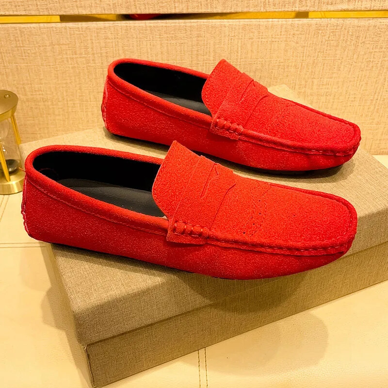 Men Casual Shoes Suede Lazy Slip-on Driving Flat Boat Shoes Loafers Moccasins