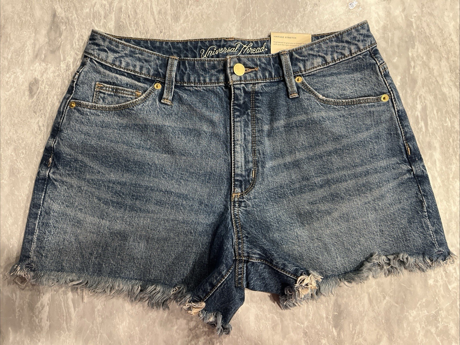 VINTAGE STRETCH 8/29R NWT WOMENS JEAN SHORTS HIGH RISE FITTED HIP&LEG
